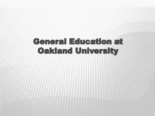 General Education at Oakland University
