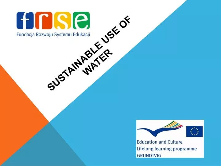 sustainable use of water