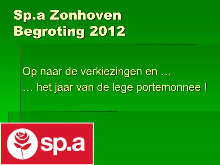 sp a zonhoven begroting 2012