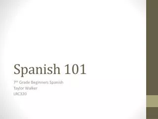 Spanish 101