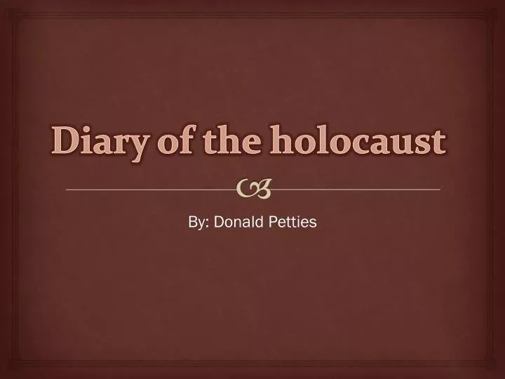 diary of the holocaust