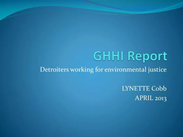 ghhi report