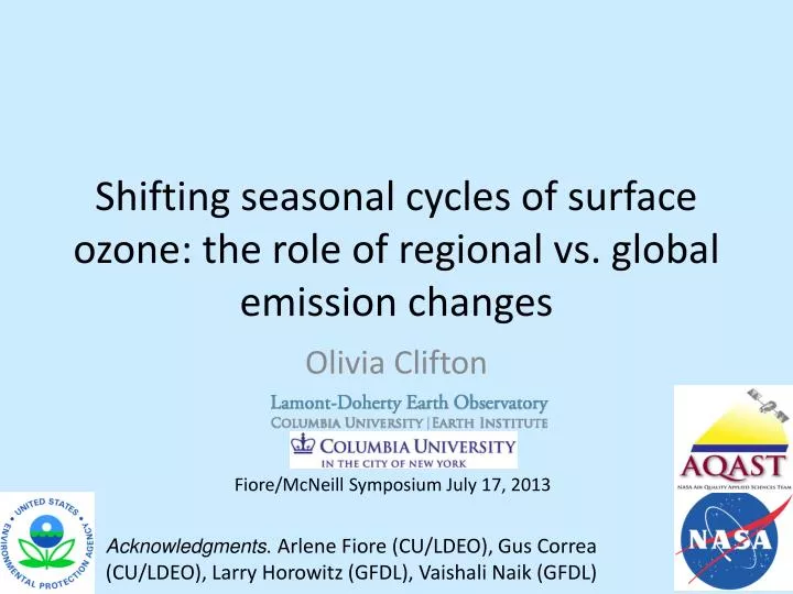 shifting seasonal cycles of surface ozone the role of regional vs global emission changes