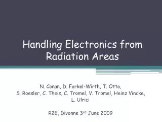 Handling Electronics from Radiation Areas