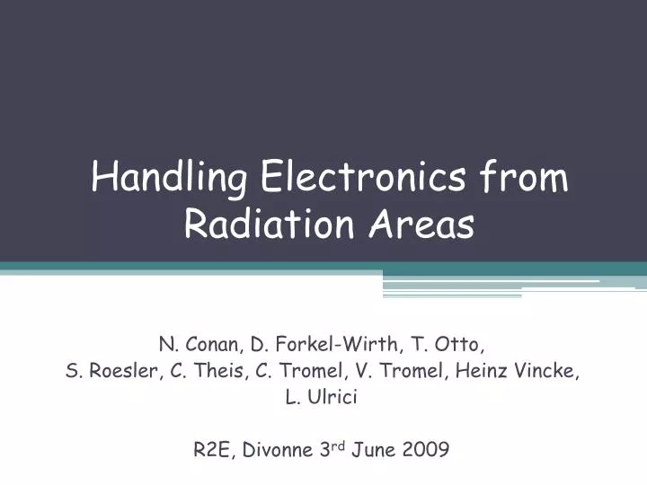 handling electronics from radiation areas