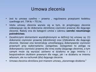 umowa zlecenia