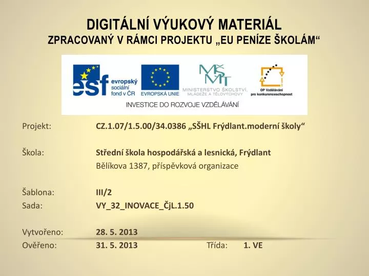 digit ln v ukov materi l zpracovan v r mci projektu eu pen ze kol m