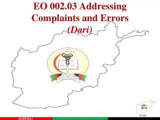 EO 002.03 Addressing Complaints and Errors (Dari)