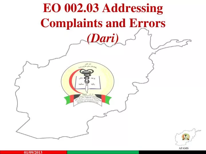 eo 002 03 addressing complaints and errors dari