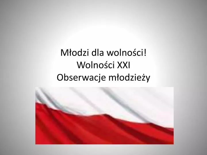 m odzi dla wolno ci wolno ci xxi obserwacje m odzie y