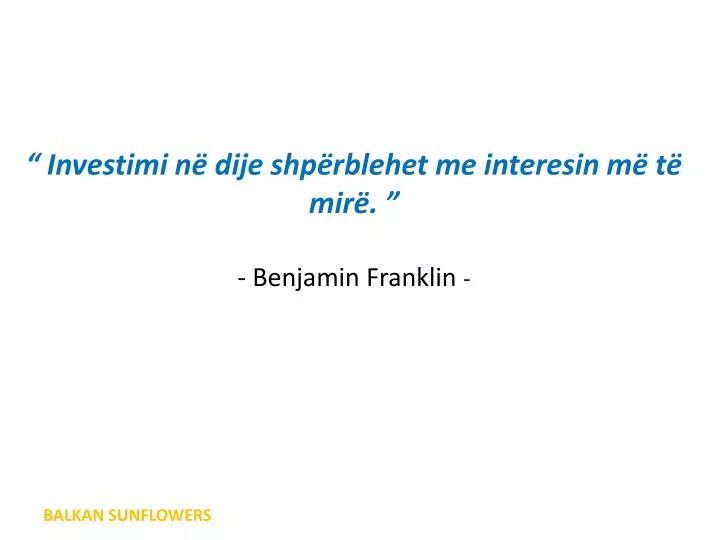 investimi n dije shp rblehet me interesin m t mir benjamin franklin