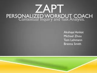 ZAPT Personalized Workout Coach