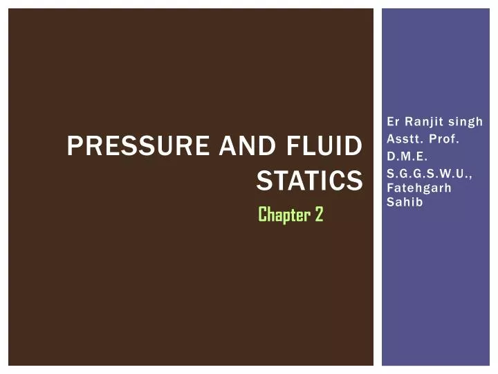 pressure and fluid statics