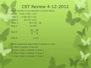 CST Review 4-12-2012