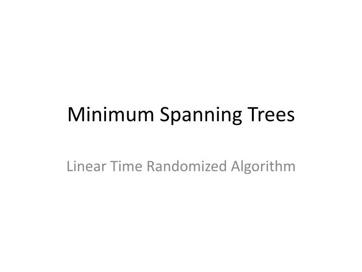 minimum spanning trees