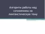 Алгоритм работы над сочинением на лингвистическую тему - slide 1