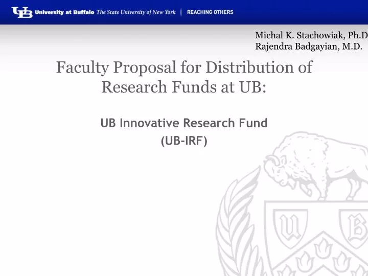 faculty proposal for distribution of research funds at ub