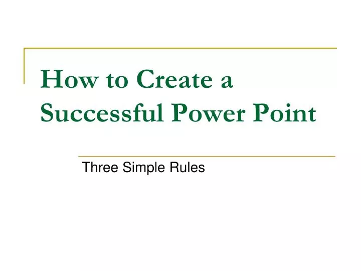 how to create a successful power point