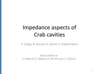 Impedance aspects of Crab cavities