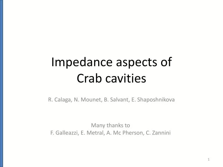 impedance aspects of crab cavities