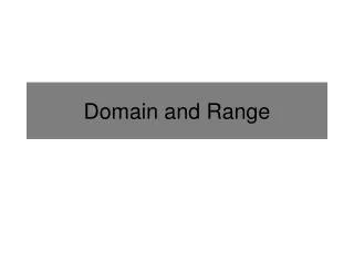 domain and range