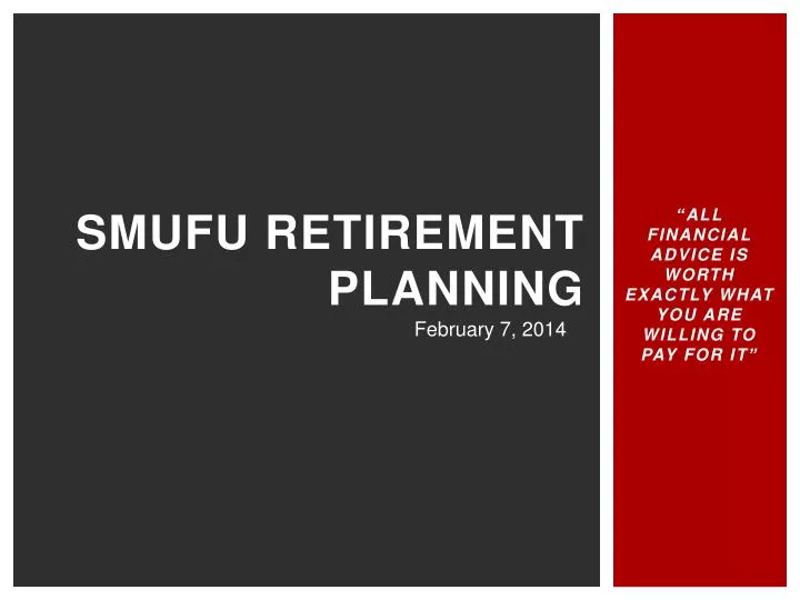 smufu retirement planning