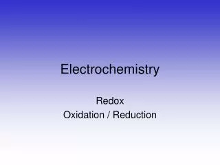 Electrochemistry