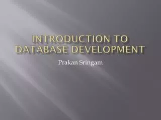 introduction to database development