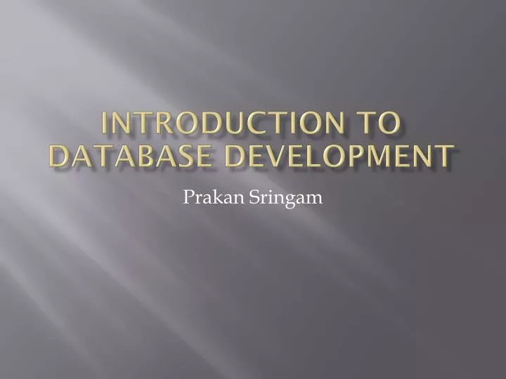 introduction to database development