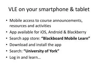 VLE on your smartphone &amp; tablet