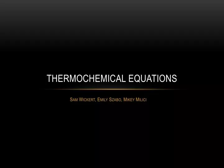 thermochemical equations