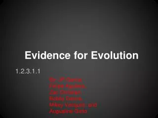 Evidence for Evolution