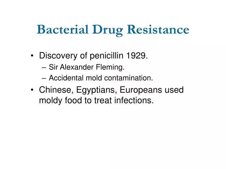 bacterial drug resistance