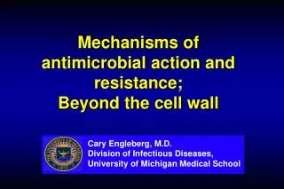 Mechanisms of antimicrobial action and resistance; Beyond the cell wall