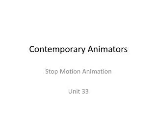 Contemporary Animators