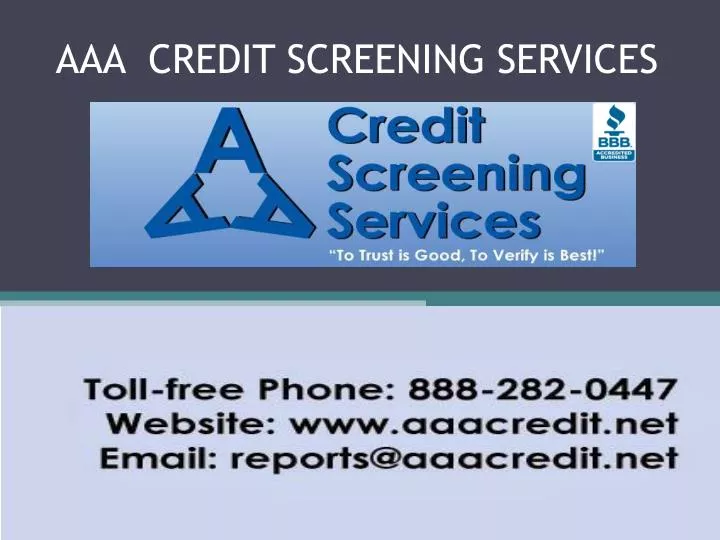aaa credit screening services