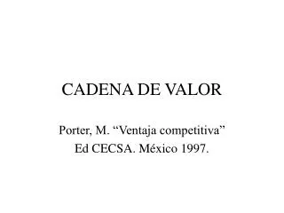 cadena de valor