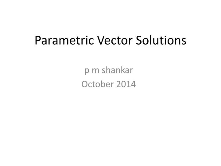 parametric vector solutions