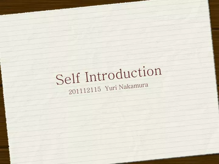 self introduction