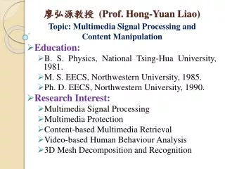 prof hong yuan liao