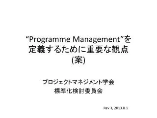 programme management