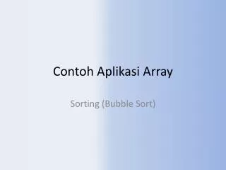 Contoh Aplikasi Array