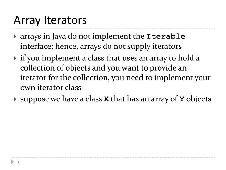 array iterators