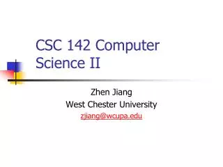 CSC 142 Computer Science II