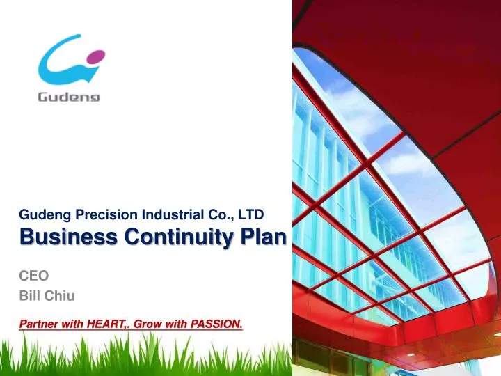gudeng precision industrial co ltd business continuity plan