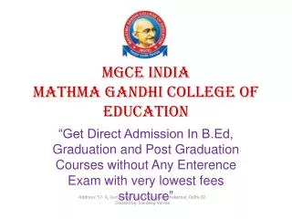 Direct Admission in B.Ed, M.Ed, Graduation & Post Graduation