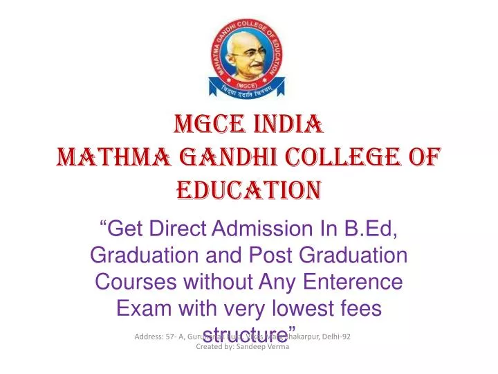 mgce india mathma gandhi college of education