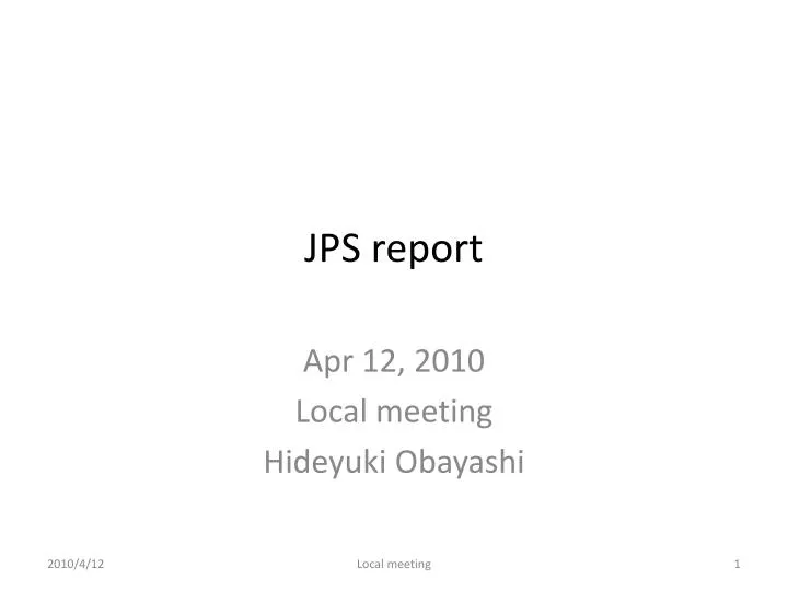 jps report