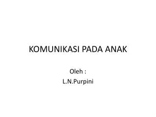 komunikasi pada anak