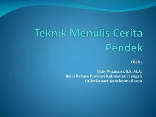 teknik menulis cerita pendek